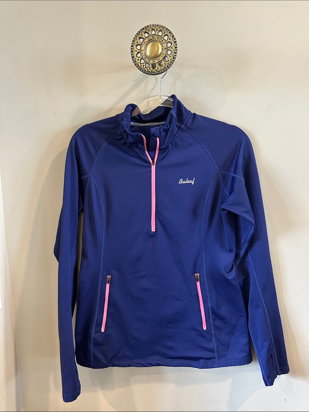 Baleaf deep Purple Long Sleeve Jacket with Pink Zipper Accents
